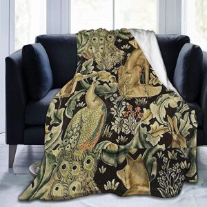 KEROTA (150CM X 200CM) Throw Blanket William Morris Forest Fabric Ultra Soft Lightweigh KEROTA (150CM X 200CM) Throw Blanket William Morris Forest Fabric Ultra Soft Lightweigh