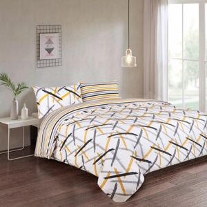Oxford Homeware (Ochre Stripe, King) Reversible Duvet Quilt Cover Bedding Set With Pillow Cases Oxford Homeware (Ochre Stripe, King) Reversible Duvet Quilt Cover Bedding Set With Pillow Cases