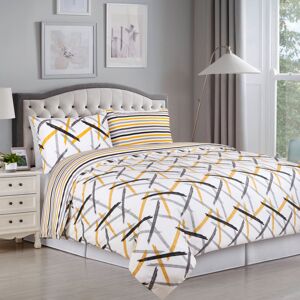 Oxford Homeware (Ochre Stripe, Double) Reversible Duvet Quilt Cover Bedding Set With Pillow Case Oxford Homeware (Ochre Stripe, Double) Reversible Duvet Quilt Cover Bedding Set With Pillow Case
