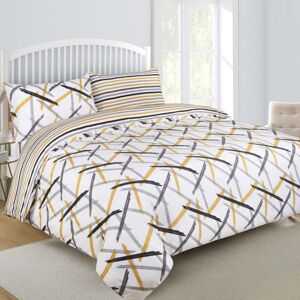 Oxford Homeware (Ochre Stripe, Super King) Reversible Duvet Quilt Cover Bedding Set With Pillow Oxford Homeware (Ochre Stripe, Super King) Reversible Duvet Quilt Cover Bedding Set With Pillow