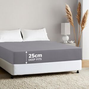 SUPREME BEDDING LTD (Double Fitted Bed Sheets, Grey 25cm Plain Fitted Sheet) Fitted Bed Sheets 25cm/ SUPREME BEDDING LTD (Double Fitted Bed Sheets, Grey 25cm Plain Fitted Sheet) Fitted Bed Sheets 25cm/