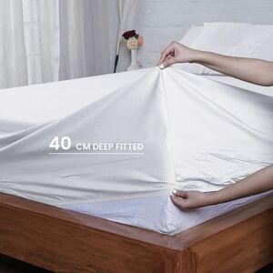ASPIRE HOMEWARE (King Bed Sheet (16"/40CM)) Extra Deep 40cm Fitted Sheets 40cm White Bed Sheet ASPIRE HOMEWARE (King Bed Sheet (16"/40CM)) Extra Deep 40cm Fitted Sheets 40cm White Bed Sheet