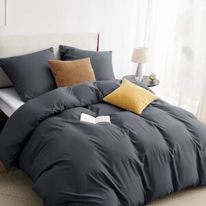 Imperial Rooms (Charcoal, Super King (260 x 220 cm)) Plain Duvet Quilt Cover 3PC Reversible Bed Imperial Rooms (Charcoal, Super King (260 x 220 cm)) Plain Duvet Quilt Cover 3PC Reversible Bed
