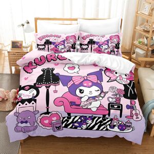 Unbranded (5, Double(200x200cm)) Kuromi cartoon printing bed three-piece four-piece set si Unbranded (5, Double(200x200cm)) Kuromi cartoon printing bed three-piece four-piece set si