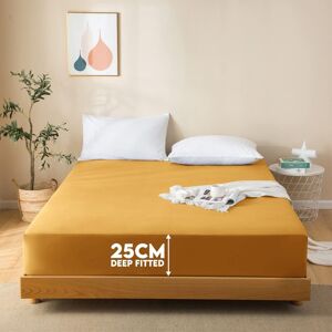 SUPREME BEDDING LTD (MUSTARD, KING) Hotel Quality Fitted Bed Sheets Single Double King SUPREME BEDDING LTD (MUSTARD, KING) Hotel Quality Fitted Bed Sheets Single Double King