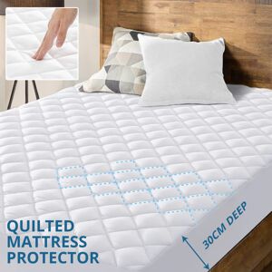 Imperial Rooms (Super King) Quilted Mattress Protector Single Double King Extra Deep 30CM Fitte Imperial Rooms (Super King) Quilted Mattress Protector Single Double King Extra Deep 30CM Fitte