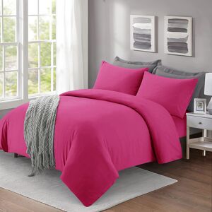 Shaggy Rugs LTD (Pink, King) Luxury Duvet Cover & Pillowcase Plain Bedding Shaggy Rugs LTD (Pink, King) Luxury Duvet Cover & Pillowcase Plain Bedding
