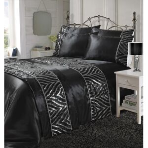 (King, Black) Kampala Hill Shimmer Sequin Embellished Duvet Cover Set Bedding Se (King, Black) Kampala Hill Shimmer Sequin Embellished Duvet Cover Set Bedding Se