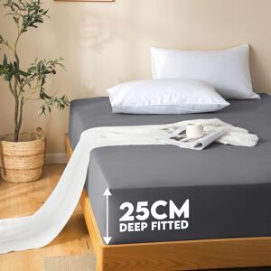 Imperial Rooms (Grey, Super King (180 x 200 cm)) Fitted Sheet Bed Sheets Extra Deep 25CM Single Imperial Rooms (Grey, Super King (180 x 200 cm)) Fitted Sheet Bed Sheets Extra Deep 25CM Single