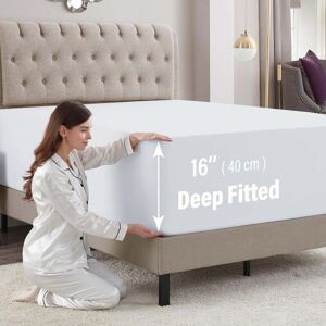 Imperial Rooms (White, Super King) Extra Deep 40CM Fitted Sheet Bed Sheets Single Double King Imperial Rooms (White, Super King) Extra Deep 40CM Fitted Sheet Bed Sheets Single Double King