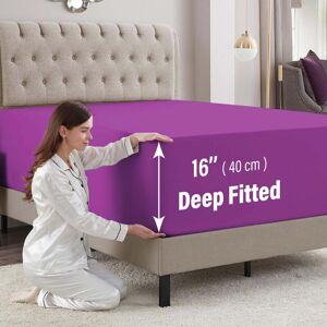 Imperial Rooms (Purple, Super King) Extra Deep 40CM Fitted Sheet Bed Sheets Single Double King Imperial Rooms (Purple, Super King) Extra Deep 40CM Fitted Sheet Bed Sheets Single Double King