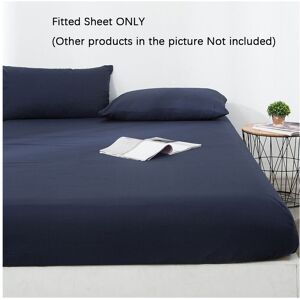 Unbranded (Navy Blue-Fitted Sheet, Double-135x200+25cm) Deep 15/25cm Fitted Sheet Pillow C Unbranded (Navy Blue-Fitted Sheet, Double-135x200+25cm) Deep 15/25cm Fitted Sheet Pillow C