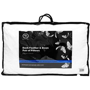 ROMA Soft Furnishings White Duck Feather & Down Pillow (85% Duck Feathers & 15% ROMA Soft Furnishings White Duck Feather & Down Pillow (85% Duck Feathers & 15%