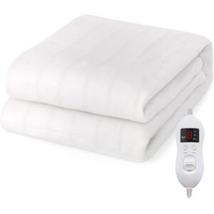 Costway Single Electric Heated Mattress Blanket 8 Temp Washable W/ Timing Costway Single Electric Heated Mattress Blanket 8 Temp Washable W/ Timing