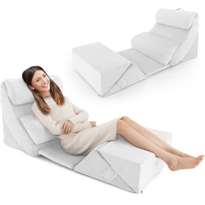 Costway 7-Piece Wedge Pillow Set with Memory Foam, Ergonomic Neck & Back Support, Adjust Costway 7-Piece Wedge Pillow Set with Memory Foam, Ergonomic Neck & Back Support, Adjust