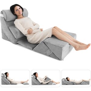 Costway 7 Pcs Support Wedge Pillows Set Neck Pillow W/ Memory Foam White Costway 7 Pcs Support Wedge Pillows Set Neck Pillow W/ Memory Foam White