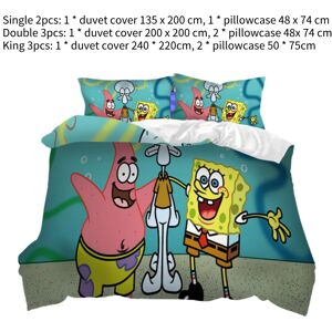 Unbranded (Double) Spongebob Squarepants Bedding Single Double King Duvet Cover Polyester Unbranded (Double) Spongebob Squarepants Bedding Single Double King Duvet Cover Polyester