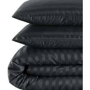 ozone mart (Double, BLACK) Satin Stripe Duvet Quilt Cover Bedding Set In All Sizes ozone mart (Double, BLACK) Satin Stripe Duvet Quilt Cover Bedding Set In All Sizes