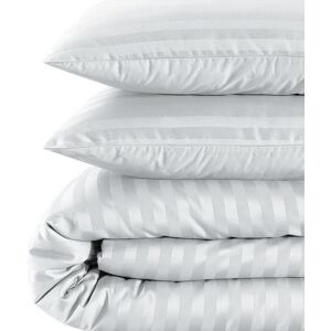 ozone mart (Super King, WHITE) Satin Stripe Duvet Quilt Cover Bedding Set In All Sizes ozone mart (Super King, WHITE) Satin Stripe Duvet Quilt Cover Bedding Set In All Sizes