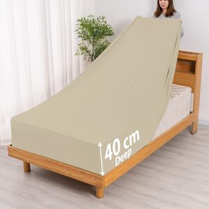 Yorkshire Bedding - Extra Deep 40cm Fitted Sheet - Beige - King - Fitted Sheet Yorkshire Bedding - Extra Deep 40cm Fitted Sheet - Beige - King - Fitted Sheet