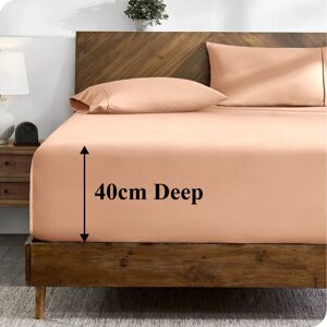 Yorkshire Bedding (Peach, Super King) Extra Deep 40cm Fitted Bed Sheets Poly Cotton Single Double Yorkshire Bedding (Peach, Super King) Extra Deep 40cm Fitted Bed Sheets Poly Cotton Single Double