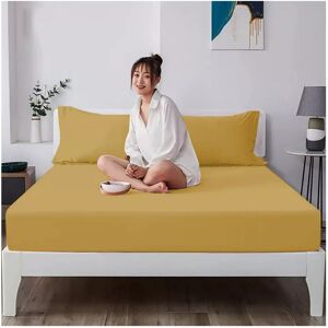 Imperial Rooms (Ocher, Super King (180 x 200 cm)) Fitted Sheet Bed Sheets Extra Deep 25CM Singl Imperial Rooms (Ocher, Super King (180 x 200 cm)) Fitted Sheet Bed Sheets Extra Deep 25CM Singl