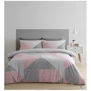 Catherine Lansfield Larsson Geo Easy Care Single Duvet Set, 2 pieces, Pink Catherine Lansfield Larsson Geo Easy Care Single Duvet Set, 2 pieces, Pink