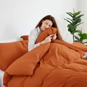Yorkshire Bedding (Rust, Double) Plain Dyed Duvet Quilt Cover with Pillowcase Bedding Set Quilt C Yorkshire Bedding (Rust, Double) Plain Dyed Duvet Quilt Cover with Pillowcase Bedding Set Quilt C
