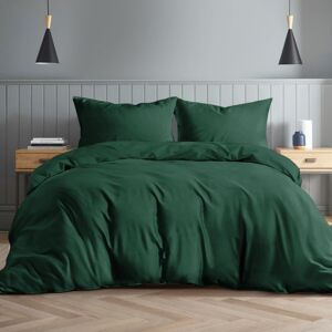 Yorkshire Bedding (Emerald Green, Double: 200 x 200 cm) Duvet Quilt Cover Plain Bedding Set & Pill Yorkshire Bedding (Emerald Green, Double: 200 x 200 cm) Duvet Quilt Cover Plain Bedding Set & Pill