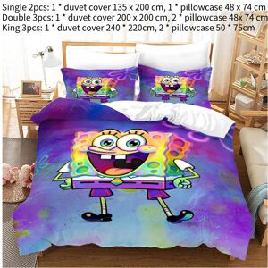 Unbranded (Single) Spongebob Squarepants Single Double Bed Linen 3d Duvet Cover Home Furni Unbranded (Single) Spongebob Squarepants Single Double Bed Linen 3d Duvet Cover Home Furni
