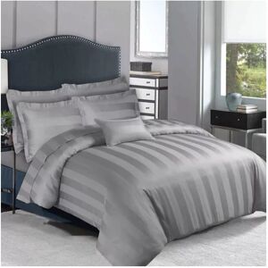 SUPREME BEDDING LTD (GREY, SUPER KING) Stripe Duvet Quilt Cover Set Single Double King SUPREME BEDDING LTD (GREY, SUPER KING) Stripe Duvet Quilt Cover Set Single Double King