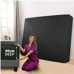 Oxford Homeware (Charcoal, King: 152 x 200 CM) Xtra Deep 40CM Fitted Bed Sheet & Pillowcases Pai Oxford Homeware (Charcoal, King: 152 x 200 CM) Xtra Deep 40CM Fitted Bed Sheet & Pillowcases Pai