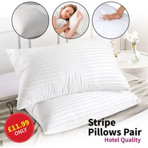 Yorkshire Bedding (Stripe Pillow Pair) Dream Sleep Premier Hotel Quality Pillows Anti Allergy Jumb Yorkshire Bedding (Stripe Pillow Pair) Dream Sleep Premier Hotel Quality Pillows Anti Allergy Jumb