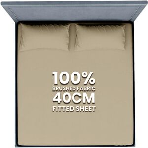 Imperial Rooms Beige Super King Extra Deep 40CM Fitted Sheet - Bed Sheets Imperial Rooms Beige Super King Extra Deep 40CM Fitted Sheet - Bed Sheets