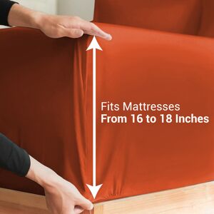 ASPIRE HOMEWARE (Rust/Orange, King) Extra Deep Fitted Sheets 40cm Bedsheet Single Double King & ASPIRE HOMEWARE (Rust/Orange, King) Extra Deep Fitted Sheets 40cm Bedsheet Single Double King &