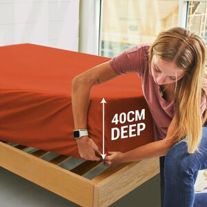 ASPIRE HOMEWARE (Rust/Orange, Double) Extra Deep Fitted Sheets 40cm Bedsheet Single Double King ASPIRE HOMEWARE (Rust/Orange, Double) Extra Deep Fitted Sheets 40cm Bedsheet Single Double King
