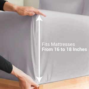 ASPIRE HOMEWARE (Silver, King) Extra Deep Fitted Sheets 40cm Bedsheet Single Double King & Super ASPIRE HOMEWARE (Silver, King) Extra Deep Fitted Sheets 40cm Bedsheet Single Double King & Super