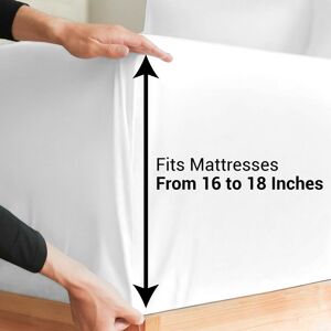 ASPIRE HOMEWARE (White, Super King) Extra Deep Fitted Sheets 40cm Bedsheet Single Double King & ASPIRE HOMEWARE (White, Super King) Extra Deep Fitted Sheets 40cm Bedsheet Single Double King &