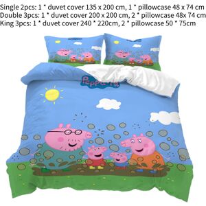 Unbranded (Single) Peppa Pig Kid Single Double Bed Linen 3d Duvet Cover Set Soft comfortab Unbranded (Single) Peppa Pig Kid Single Double Bed Linen 3d Duvet Cover Set Soft comfortab
