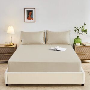 ASPIRE HOMEWARE (Beige, King) Single Double King Fitted Sheets Plain Bed Sheet ASPIRE HOMEWARE (Beige, King) Single Double King Fitted Sheets Plain Bed Sheet