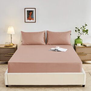 ASPIRE HOMEWARE (Peach, Super King) Single Double King Fitted Sheets Plain Bed Sheet ASPIRE HOMEWARE (Peach, Super King) Single Double King Fitted Sheets Plain Bed Sheet