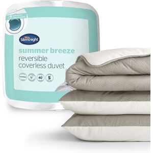 (King, Cream/Taupe) Silentnight Summer Breeze 2.5 Tog Coverless Duvet & Pillowca (King, Cream/Taupe) Silentnight Summer Breeze 2.5 Tog Coverless Duvet & Pillowca