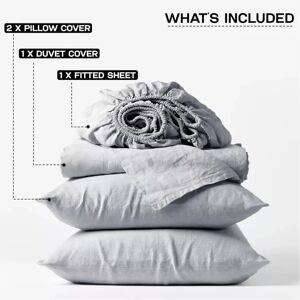 Imperial Rooms Silver Super King Bedding Set - Reversible, Fitted & Pillowcase Imperial Rooms Silver Super King Bedding Set - Reversible, Fitted & Pillowcase