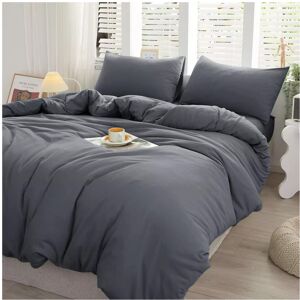 Moonlight Bedding Limited (Grey, Double Size Set) 4PC Dyed Duvet Cover Bedding Set with Fitted Sheet Moonlight Bedding Limited (Grey, Double Size Set) 4PC Dyed Duvet Cover Bedding Set with Fitted Sheet