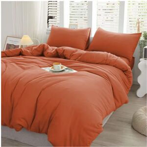 Moonlight Bedding Limited (Rust, Double Size Set) 4PC Dyed Duvet Cover Bedding Set with Fitted Sheet Moonlight Bedding Limited (Rust, Double Size Set) 4PC Dyed Duvet Cover Bedding Set with Fitted Sheet