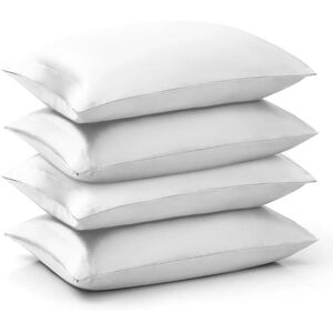 Imperial Rooms (White Pillowcase 4-Pack) Double Sided Pillowcase Satin Silk Soft Pillow Cover F Imperial Rooms (White Pillowcase 4-Pack) Double Sided Pillowcase Satin Silk Soft Pillow Cover F