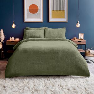 (Double) Silentnight Teddy Fleece Duvet Set, Sage Green with Pillowcase Included (Double) Silentnight Teddy Fleece Duvet Set, Sage Green with Pillowcase Included