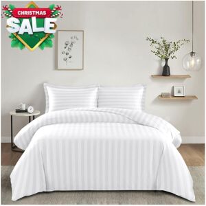 Imperial Rooms (Super King Stripe Duvet Cover Set White) Reversible Duvet Cover White Bedding S Imperial Rooms (Super King Stripe Duvet Cover Set White) Reversible Duvet Cover White Bedding S