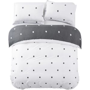 Imperial Rooms (Single Printed Duvet Cover Set White Grey Dotted) Reversible Duvet Cover White Imperial Rooms (Single Printed Duvet Cover Set White Grey Dotted) Reversible Duvet Cover White