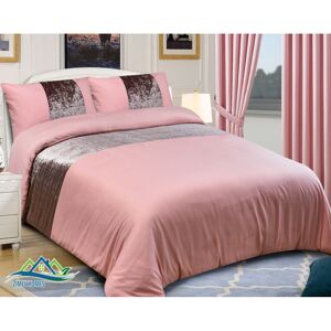Zimel Homes (PINK, Single) Crushed Velvet Panel Duvet Cover with Pillow Case Bedding Set Zimel Homes (PINK, Single) Crushed Velvet Panel Duvet Cover with Pillow Case Bedding Set